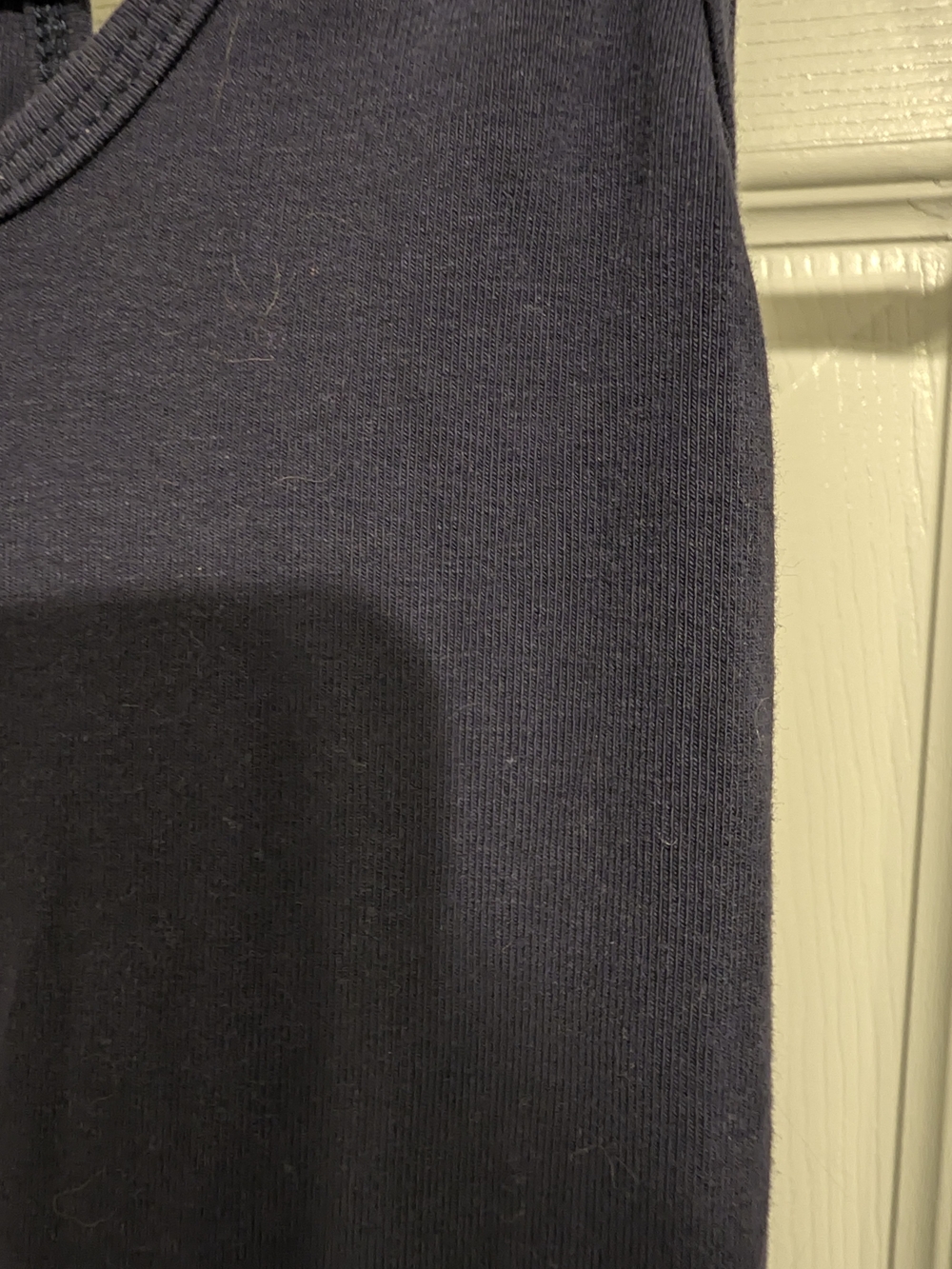 ReoRia Navy Ribbed Button-Front Racerback Bodysuit - Picture 4 of 4